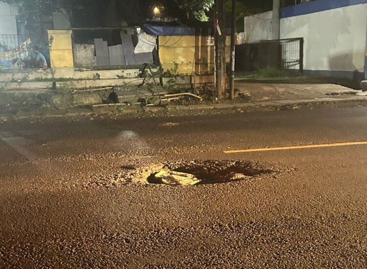 Jalan Berlubang di Depan PT Iluva, Jl.Raya Cikopo, Purwakarta - Intiporia/Fauzan