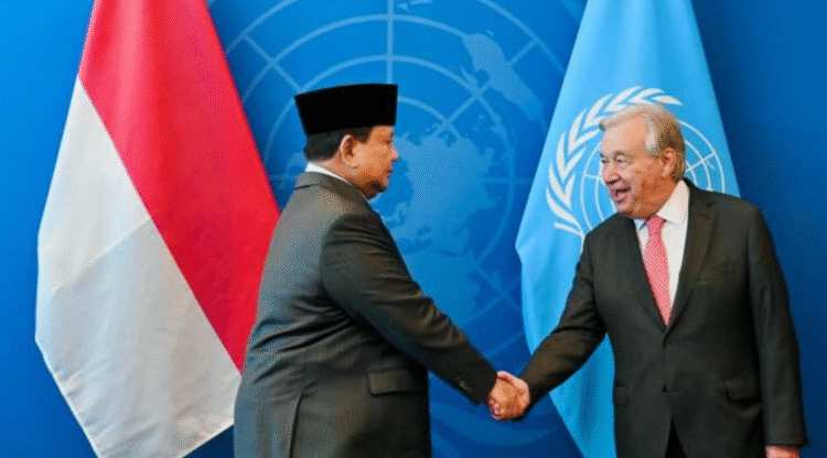 Presiden Republik Indonesia, Prabowo Subianto melakukan pertemuan bilateral dengan Sekretaris Jenderal Perserikatan Bangsa-Bangsa (PBB), António Guterres, di lantai 27 Gedung Sekretariat PBB, New York, Amerika Serikat, pada Senin, 22 September 2025. Foto: BPMI Setpres/Laliy Rachev