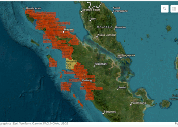 Peta sebaran bencana Banjir dan Longsor Provinsi Aceh, Sumatera Utara dan Sumatera Barat (Update 6 Desember 2025) - Tangkapan Layar Situs BNPB