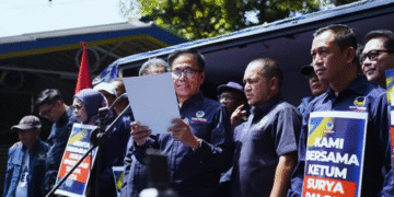 Aksi damai dan pernyataan Sikap DPW Jabar Partai NasDem - Tangkapan Layar (Instagram/nasdem.jabar)